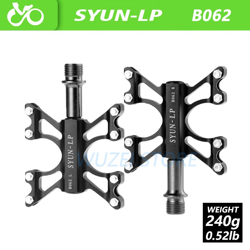 SYUN_LP Ultralight Verzegelde Fiets Pedaal Cnc Aluminium 3 Lagers Anti-Slip Pedaal Voor Mtb Weg Mountainbike Fietsen Accessoires: B062 Black