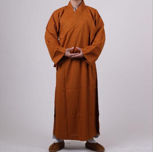 Boeddhistische Gewaad Mannen Vrouwen Japon Boeddhistische Lange Kleding Monnik Geel Grijs: Bruin / M