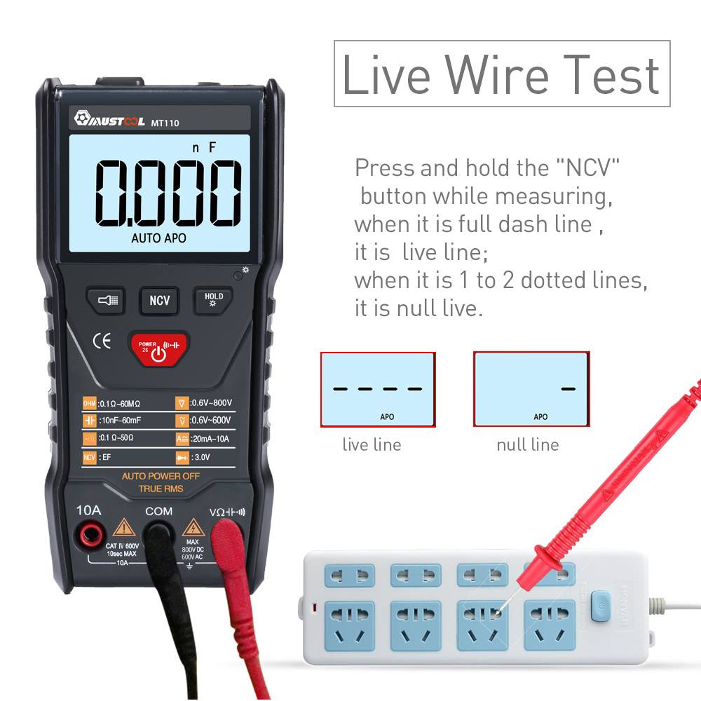 Digital Multimeter 9999 Counts High Speed Auto Range Tester Intelligent NCV True RMS Temperature Universal Multimetro