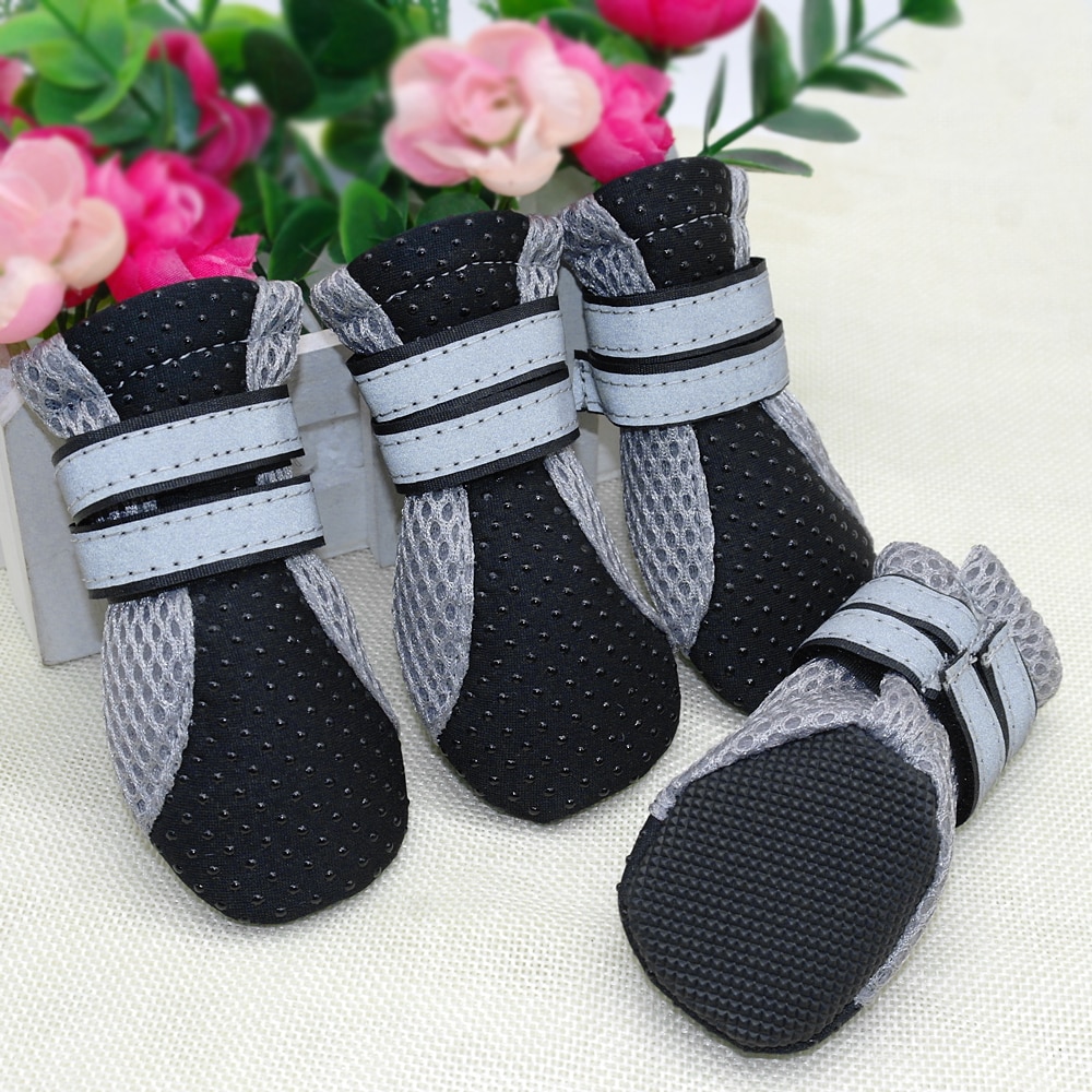 Chaussures pour petits chiens Chihuahua Yorkshire | 4 pièces, chaussures pour chiots, bottes réfléchissants et antidérapantes, chaussettes pour animaux domestiques