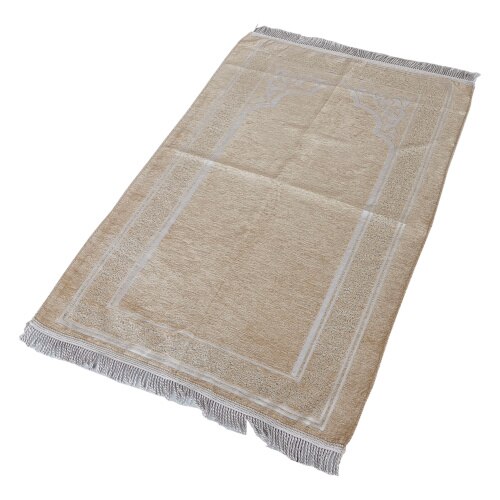 Tapis de prière musulman de voyage, boîte B, avec sac de transport, en Polyester, Portable, 70x110cm: Beige