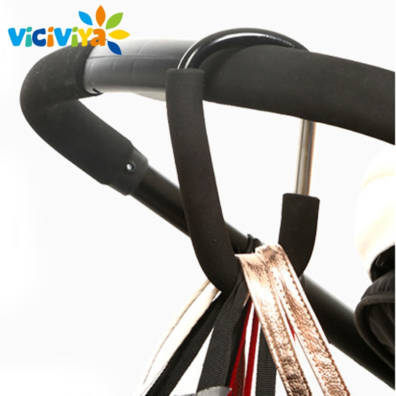 1 pcs En Aluminium Noir Landau Crochet Bébé Poussette Crochets Shopping sac Crochet Accessoires Landau Crochets Cintre pour Chariot de Voiture De Bébé Buggy