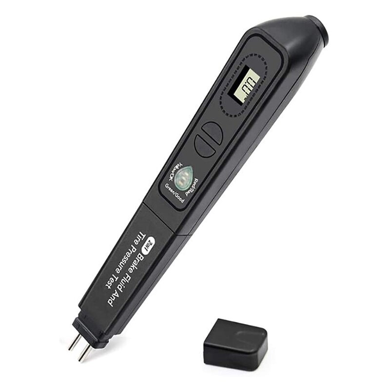 2 in 1 Portable Digital Brake Fluid Tire Pressure Tester, Auto Brakes Calibrated Tester with 3 Led Indicator: Default Title