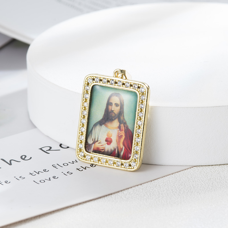 Uskonnollinen riipus katolinen luksus vintage-korut neitsyt maria -riipuskorut ja -tarvikkeet naisille mitaliriipukset: Kullan värinen