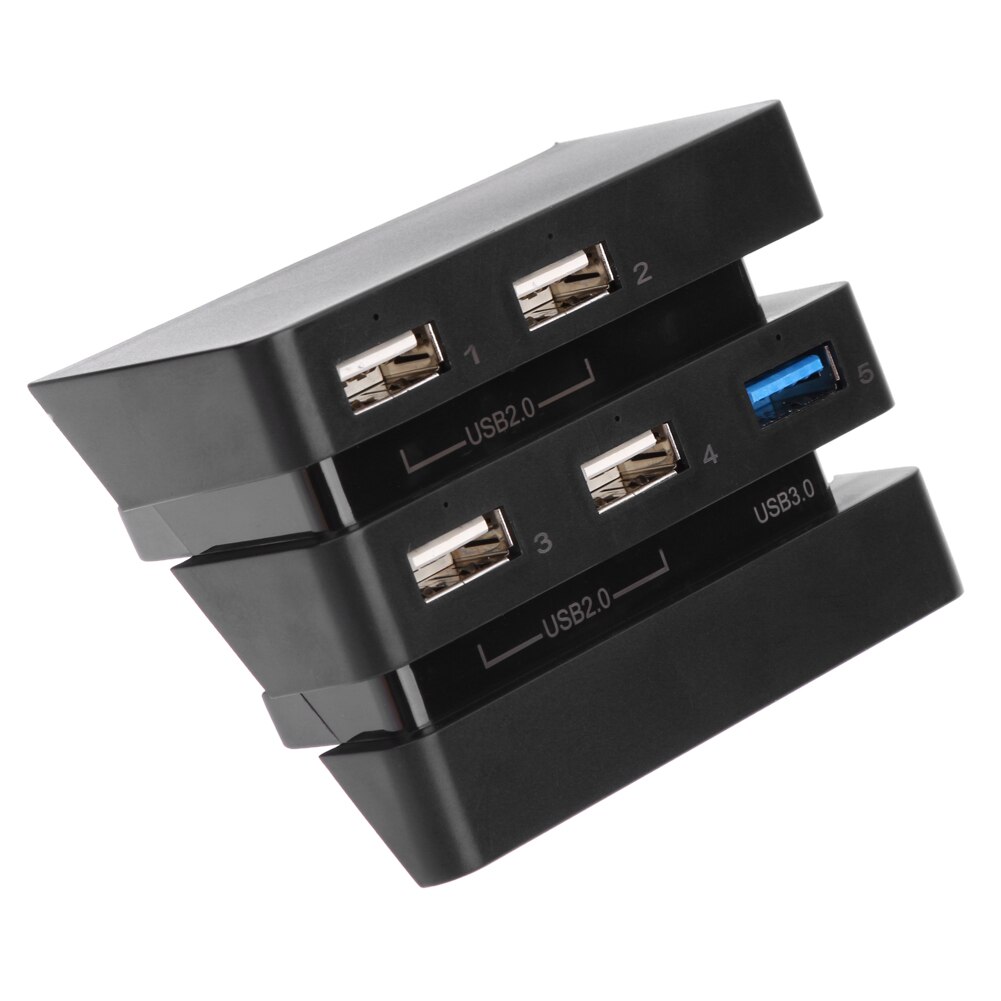 Accesorios de Hub para PS4 Pro, extensión de 5 puertos USB 2,0, carga para juegos duradera con adaptador de indicador LED, 1 consola USB 3,0