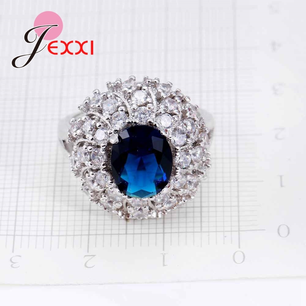 925 Sterling Silber Ehering - Weißer CZ Zirkon - Runde Form - Spannungsfassung - Für Damen