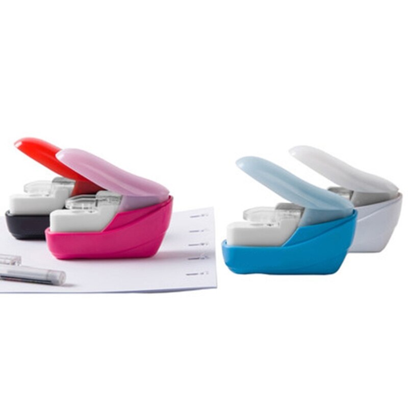 Color Stapleless Stapler Book Paper Stapling Stapler Mini Portable No Staples