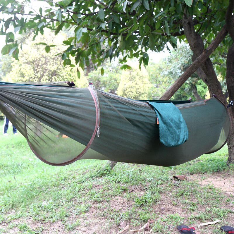 Tragbare Hohe Festigkeit Fallschirm Stoff Camping Hängematte Hängen Bett Moskito Netz Schlafen Hängematte Ich bin Freien Hängematte Heimat Reise