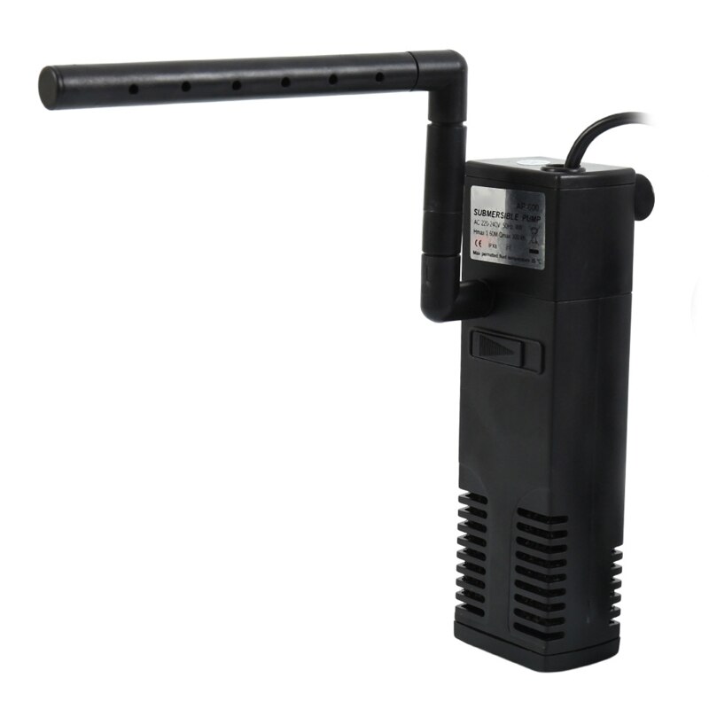 Internal 3-in-1 Aquarium Filter Adjustable Turtle Tank Built-in Filter Pump