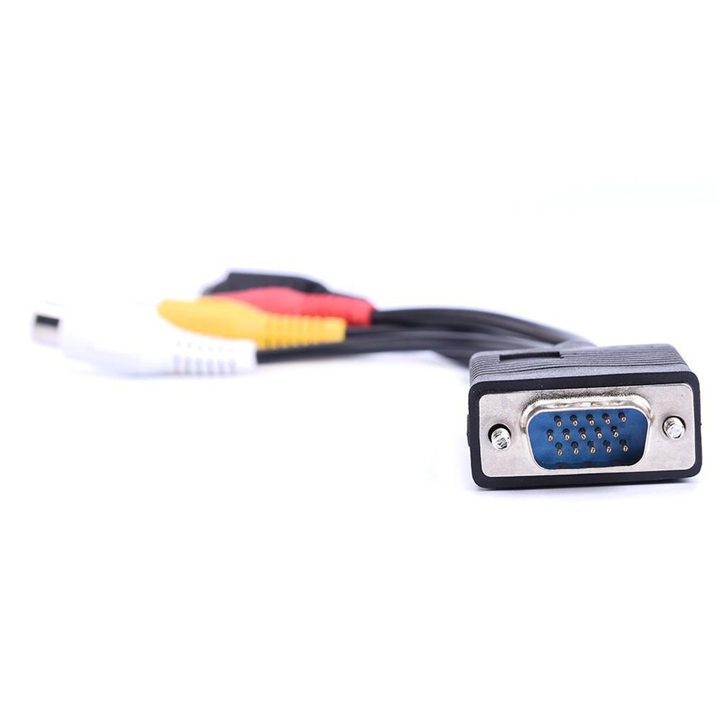 VGA SVGA TO S-Video 3 RCA Composite AV TV Out Converter Adapter Cable PC Cord Standard Sub-D VGA Input