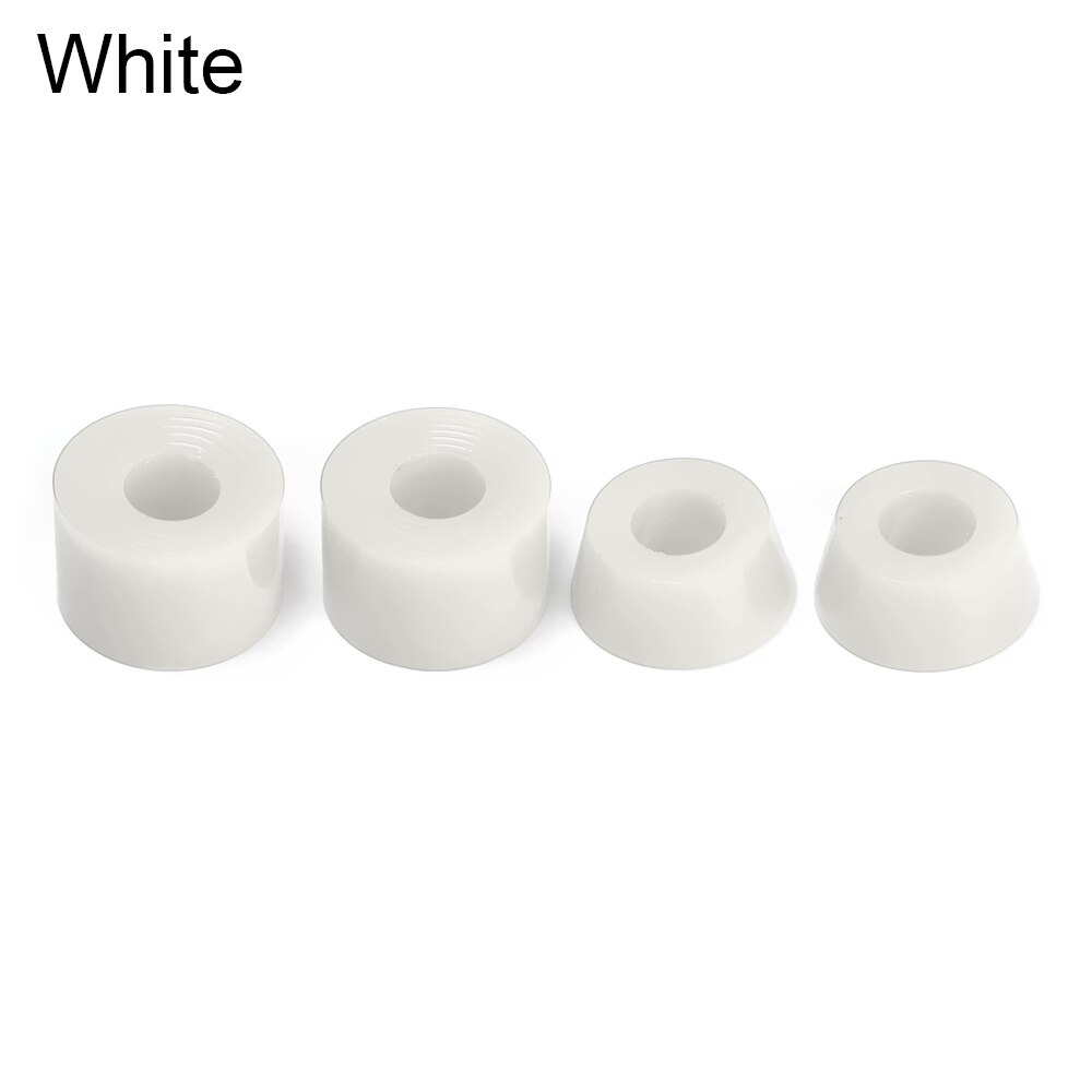 4Pcs Skateboard Bushing Truck Wheels Axle Bushings Scooter PU Cushion Dancing Longboard Skateboard Shockproof Accessories: White