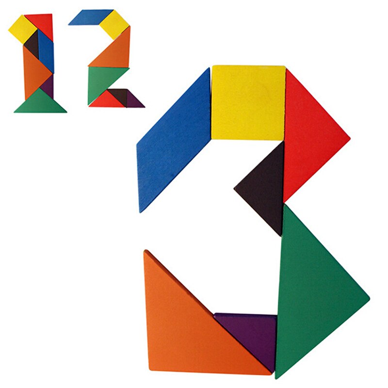 Educatieve tangram puzzel met 7 stukjes, kleurrijk vierkant, iq-spel, hersenkraker, intelligent houten speelgoed