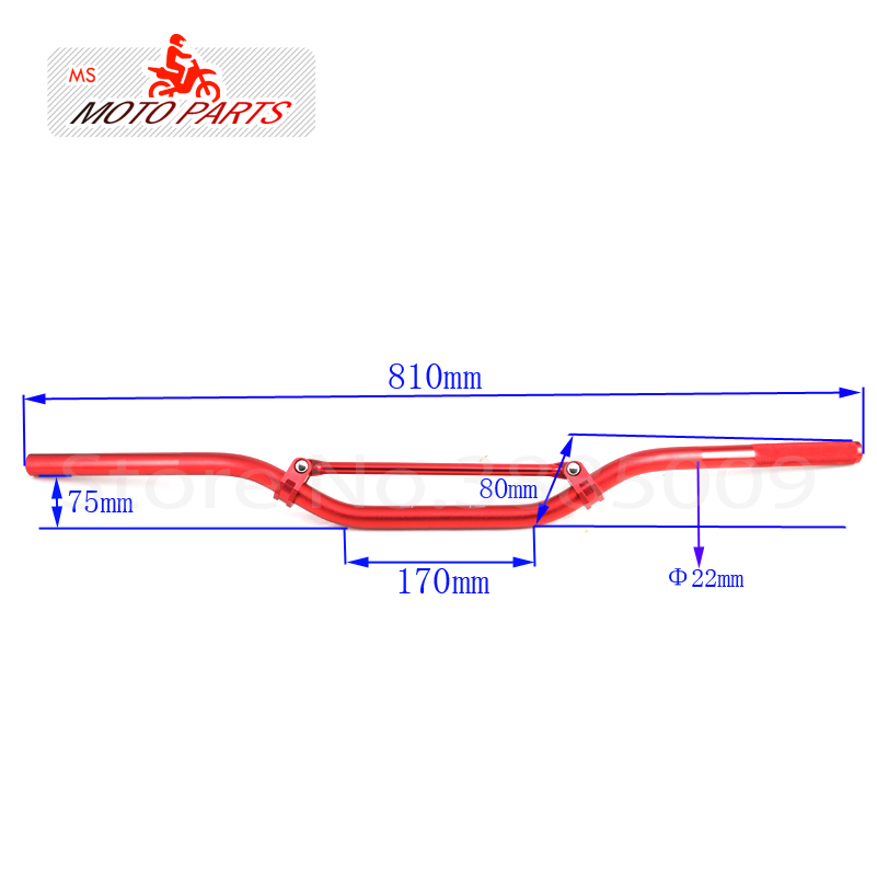 6065 Aluminium Motorfiets Stuur 7/8 "22 Mm Motocross Moto Stuur Voor 5 Mm Buis Dikte