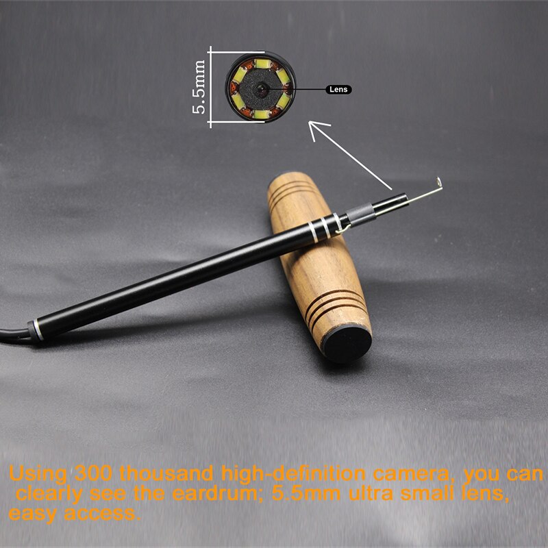 Orl oreille nettoyage Endoscope 2 in1 USB HD visuel oreille cuillère 5.5mm Mini caméra oreille choisir Nasal dentaire Endoscope caméra Otoscope