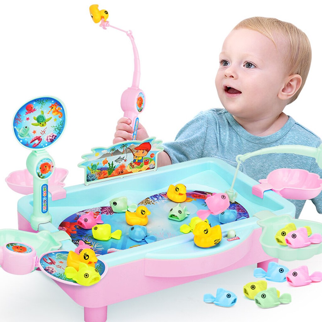 22- teiliges magnetisches angelspielzeug für babys – lustiges elektrisches musik-fischbecken zur förderung der entwicklung