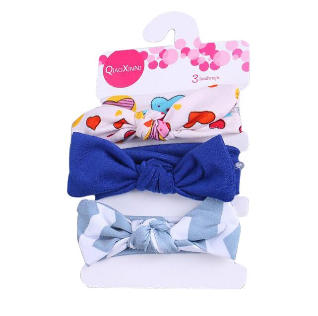 Baby pannband 3 st barn blommigt pannband flickor baby elastisk pilbåge tillbehör hårband set baby hår accessoarer: J