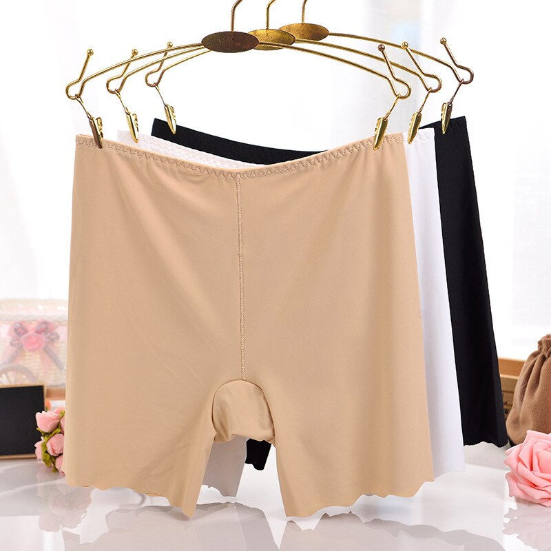 Safety Pants Anti Light Summer Ice Silk Traceless Three Pants Shorts Breathable Ultra Thin Anti Curling Safety Underwear Lady