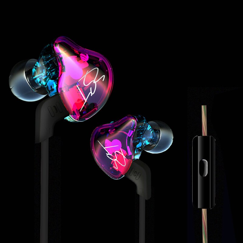 AK Original KZ ZST/ZSTX Colorful BA+DD In Ear Earphone Hybrid Headset HIFI Bass Noise Cancelling Earbud With Mic Replaced Cable: Purple with mic