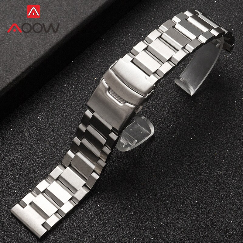 18 19 20 21 22mm 23mm 24mm 25mm Solid Stainless Steel Strap Watchband Metal Folding Buckle Replacement Band Watch Accessories