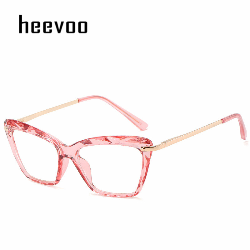 Nuevas gafas de ojo de gato sexis para mujer, gafas transparentes de de , gafas transparentes Vintage, gafas con montura óptica: Rojo