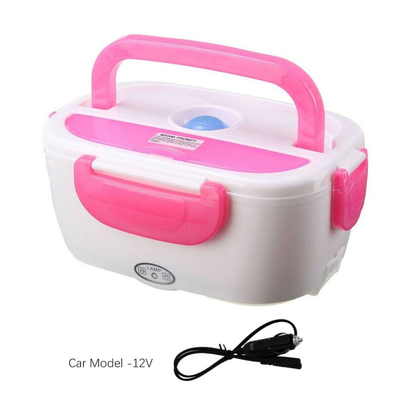 Boîte à Bento Portable en acier inoxydable, 12V, chauffage électrique des aliments, conteneur de chauffage des aliments, 1 pièce: pink