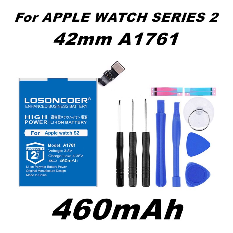 LOSONCOER 420mAh Batteria per Apple Serie di orologi A1579 1 Serie 2 38 millimetri 42 millimetri Reale Capacità Series1 Series2 batteria di buona Qualità: For Series 2 42mm