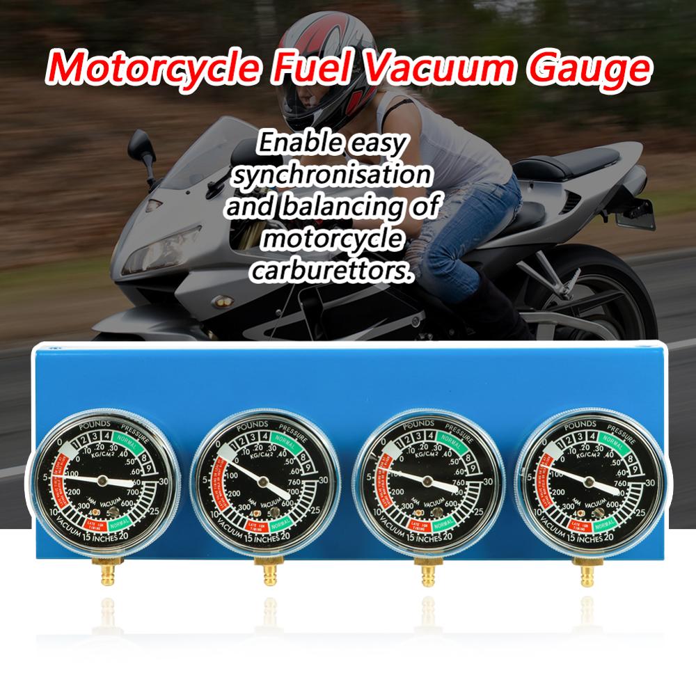 1pc 4 Cylinder Motorcycle Carburetor Fuel Vacuum Synchronizer Tool With Hose Gauge