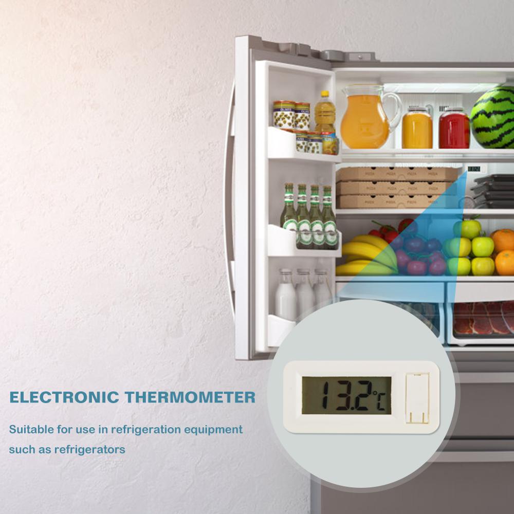 Mini Digitale Lcd Thermometer Sensor Gauge Koelkast Tank Keuken Elektronische Temperatuur Meter Met Magneet Haak