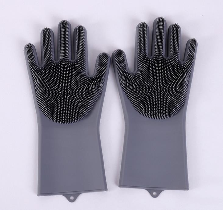 Multifunktions Beständig Silikon Handschuhe Küche BBQ Ofen Kochen Handschuhe: Grau