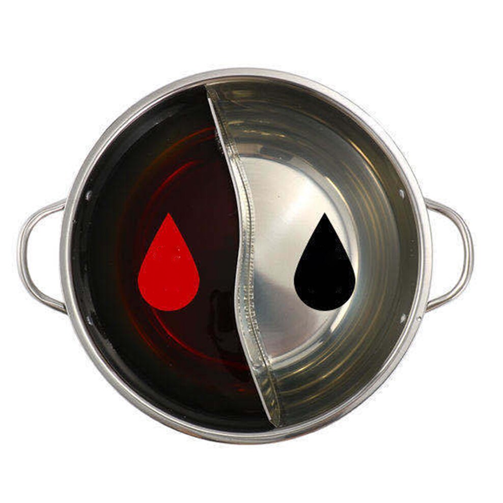 Stainless Steel Pot Hotpot Induction Cooker Gas Stove Compatible Pot Kitchen Cookware Soup Cooking Pot Twin Mandarin Duck Pot