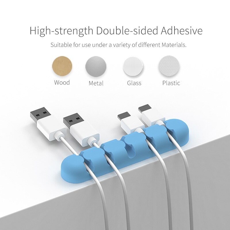 Silicone Phone Cable Holder Organizer Tidy Universal Home Desk Management Storage USB Data Charge Organiser Manager For Office