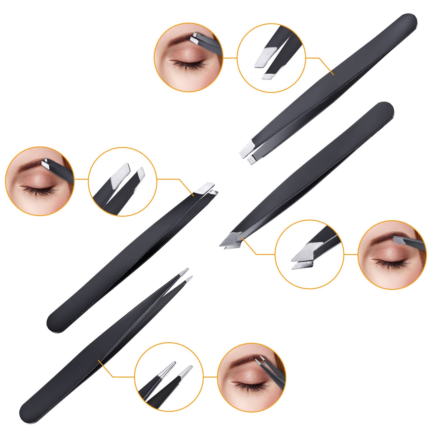 8 in 1 man Eyebrow Trimming Kit with Case Portable Tweezer and Scissor Set for Eyebrow Grooming Eyebrow Care Kit for Men Women