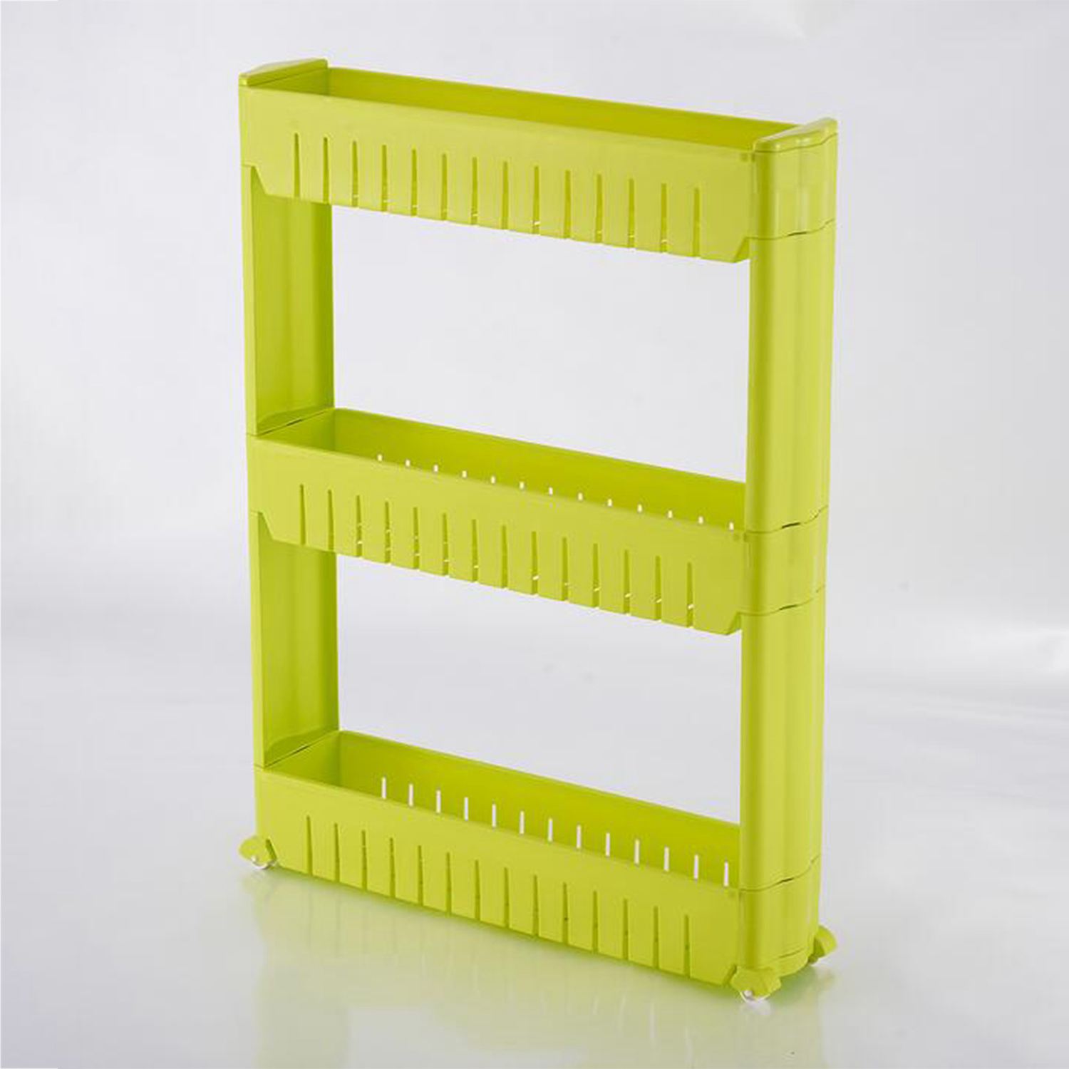 Kloof Opslag Plank Voor Keuken Opslag Schaatsen Beweegbare Plastic Badkamer Plank Bespaar Ruimte 3 Lagen: Green