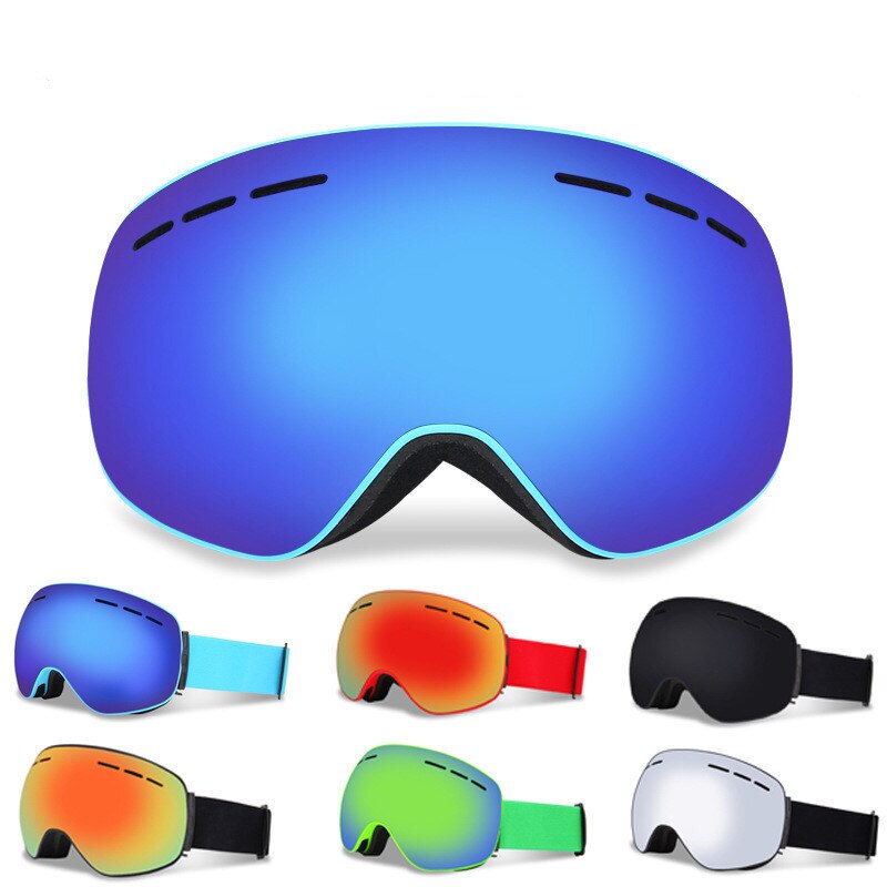 Magnetische skibrillen met dubbele lagen,  uv400 anti-condens grote skibrillen, sneeuwbrillen, skibrillen voor mannen en vrouwen, snowboardbrillen