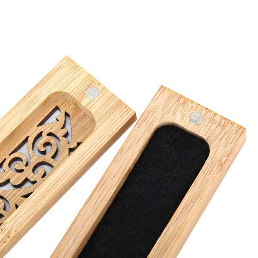 Hollow Pattern Bamboo Incense Burner Box Holder Ornaments for Home Office Teahouse