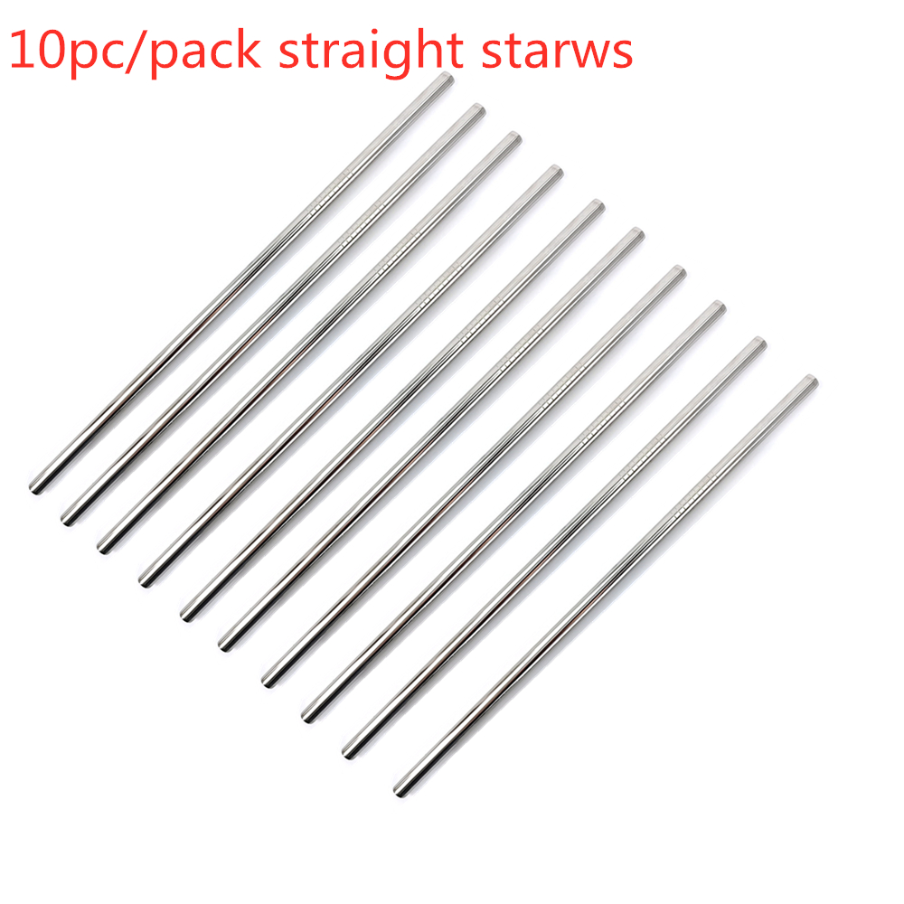 6 millimetri di Larghezza di Paglia Riutilizzabile in Metallo impostato Paglia Bolla Cannucce Tè 304 in Acciaio Inox Cannucce di trasporto libero: 10pezzi dritto