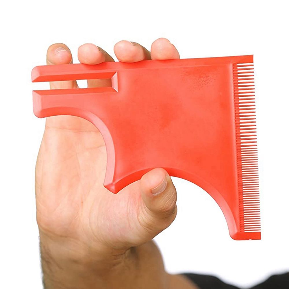 Regla de estilo de peluquería Compatible con cortadora de pelo, herramienta de corte de cabello, plantilla de línea de pelo multicurva, plantilla para herramientas de peinado: Rojo