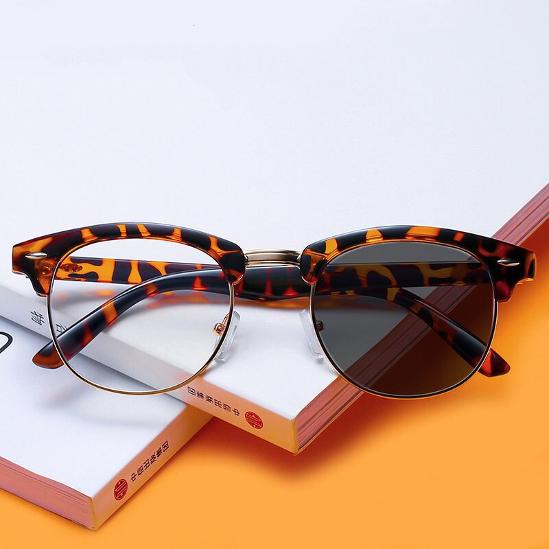 Transition sunglasses photochromic Myopia Optical Prescription Glasses Finished Sighted Eyeglasses Nearsighted Big Frame FML