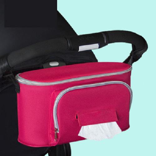 Pushchair Buggy Organiser Bag Stroller Storage Wipes Cup Holder Shoulder Strap Stroller Accessories Mommy Diaper Bag Cart Packag: Red