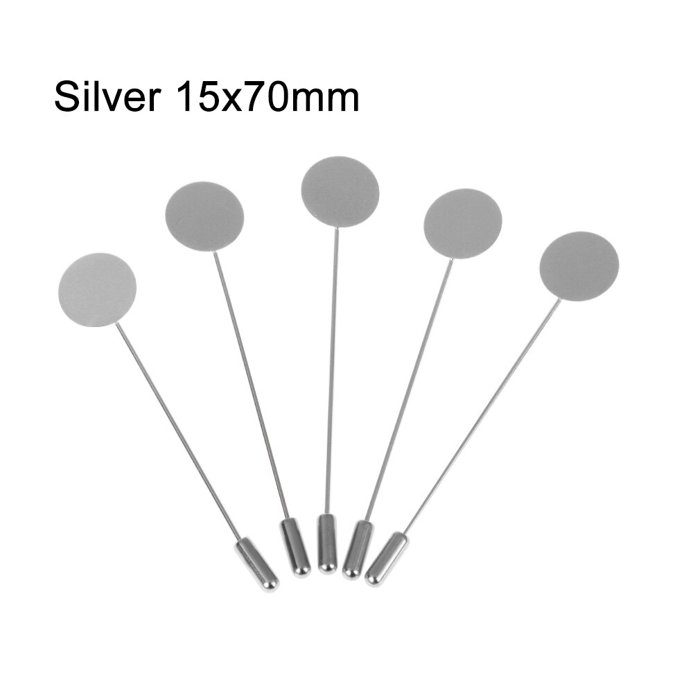 1/10Pcs Gold Silber Farbe Überzogen Simulierte Perle Legierung Kupfer Lange Brosche Pin DIY Revers Kleid Machen Broschen basis Schmuck: 4