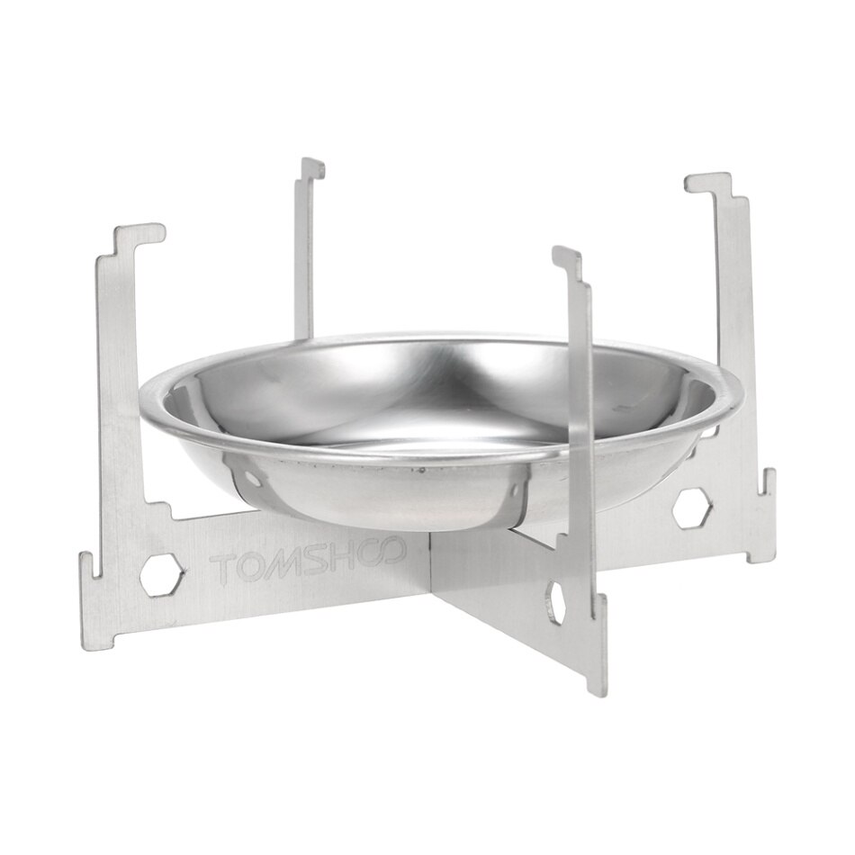 TOMSHOO mini Fornello Ad Alcool Vassoio Spirito Bruciatore Stufa Portatile mini Ultralight tutto'aperto Fornello Da Campeggio Forno con Croce Del Basamento Cremagliera: tray