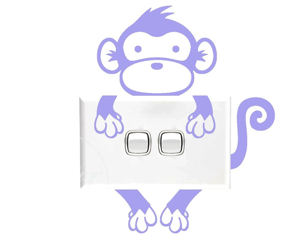 11*14cm monkey light switch decals klistermærker vinyl wall decals gør-det-selv-klæbende sød boligindretning sticker fatning aftagelig  lc1301