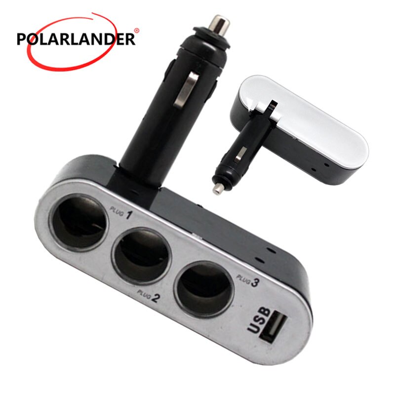 Auto Socket Adapter 3 Port Way 12V For Universal USB Car-Charger With Power Indicator Socket Plug Splitter Power Charger