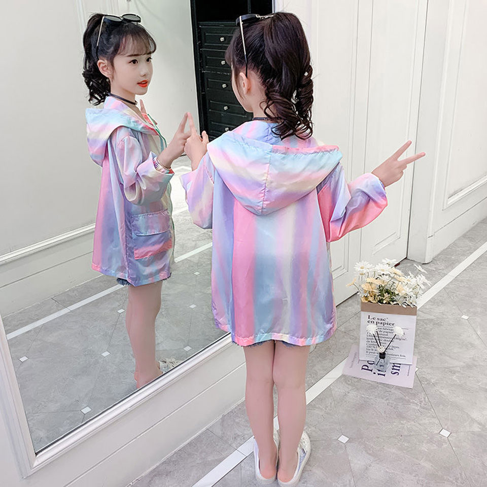 Abrigo fino a prueba de Sol para niñas pequeñas, ropa deportiva informal, chaquetas, abrigo para 3, 4, 5, 6, 7, 8, 9, 10, 11, 12, 13 y 14 años, 2022