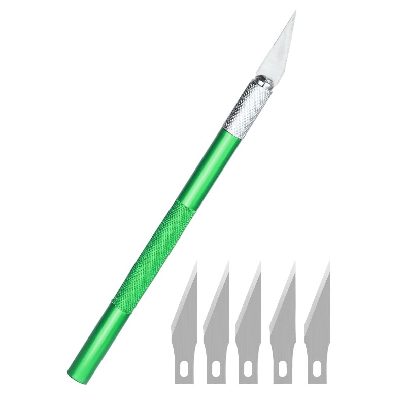 1PC Multi-color Metal Handle Non-Slip Carving Knife With 3Pcs Blade Leather Engraving Knife Set For DIY Repair Hand Tools: Type6