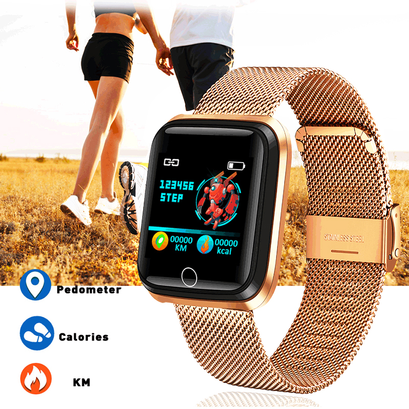 SmartWatch Männer frauen Herz Rate monitor Blutdruck Tracker Fitness tracker Sport Wasserdichte Intelligente uhr Für iPhone