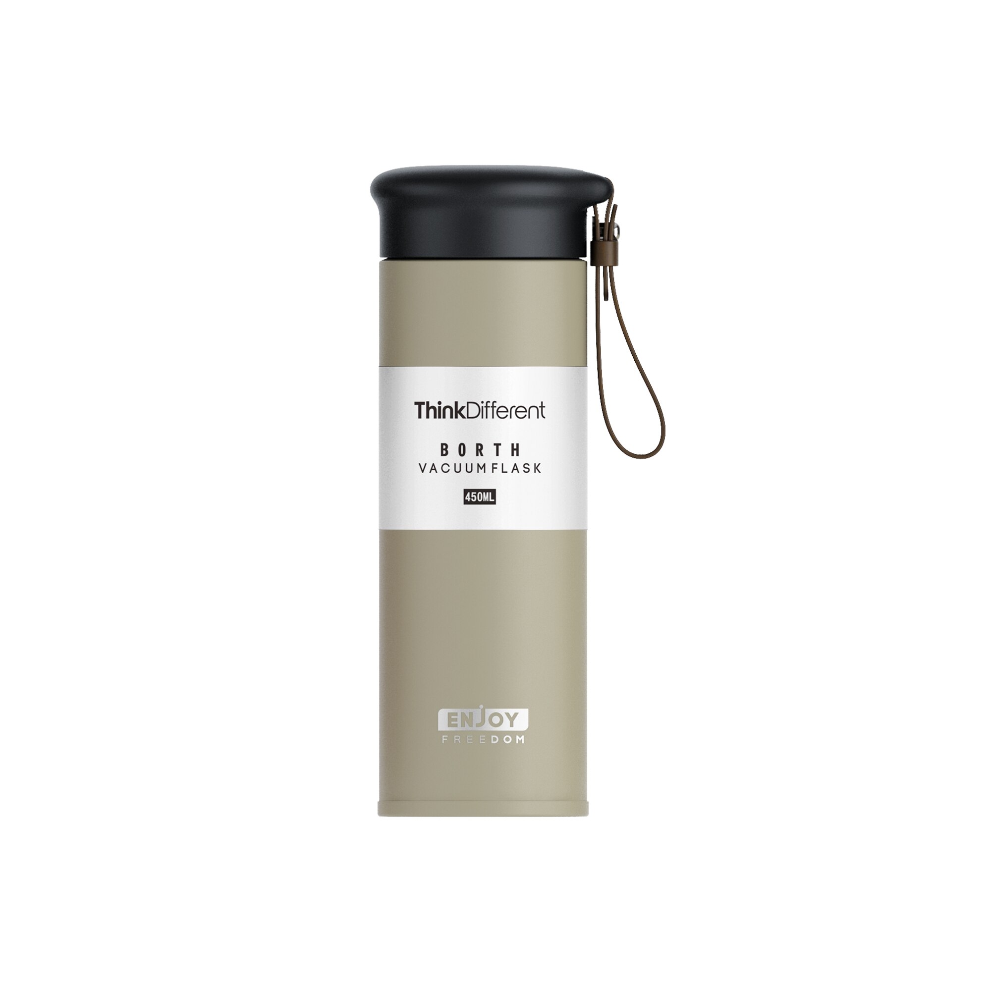Ownpower dobbelt væg rustfrit stål vakuumflasker 450ml bil termokop kaffe te rejse krus thermol flaske termokop: Oliven grøn