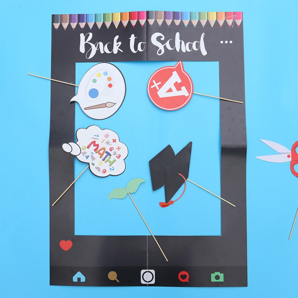 BACK TO SCHOOL Party Props Paper Photo Frame Class Party Decorative Paper DIY Photo Frame Props