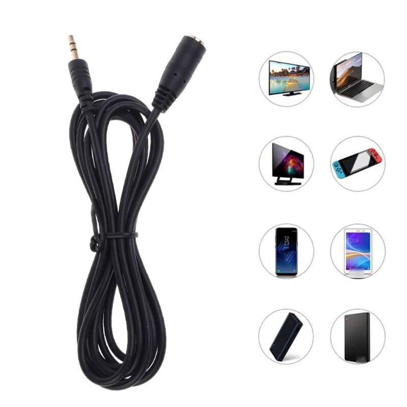 69HA 2.5mm Jack Connector Extension Cable Extender Cord AUX Line for Headsets