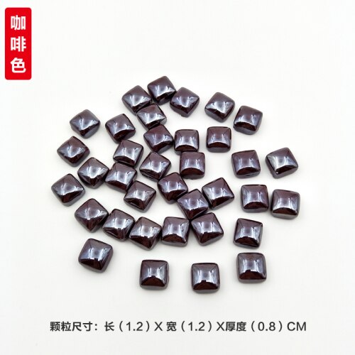 100Pcs Gepolijst Jade Mozaïek Tegels 1.2Cm Vierkante Mozaïek Stenen Kleurrijke Mozaïek Materialen Voor Kinderen/Kids Diy Handgemaakte craft Tegel: 100pcs Coffee